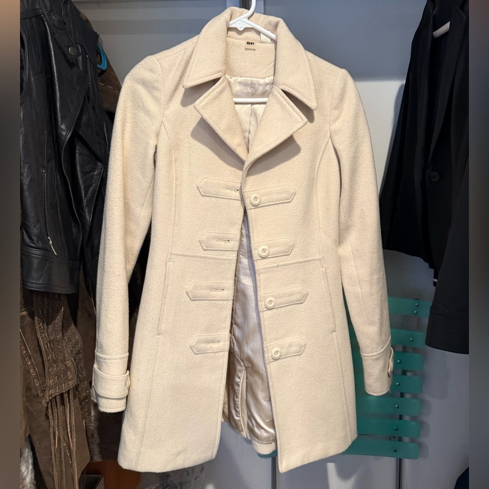 BP Cream pea Coat for Women